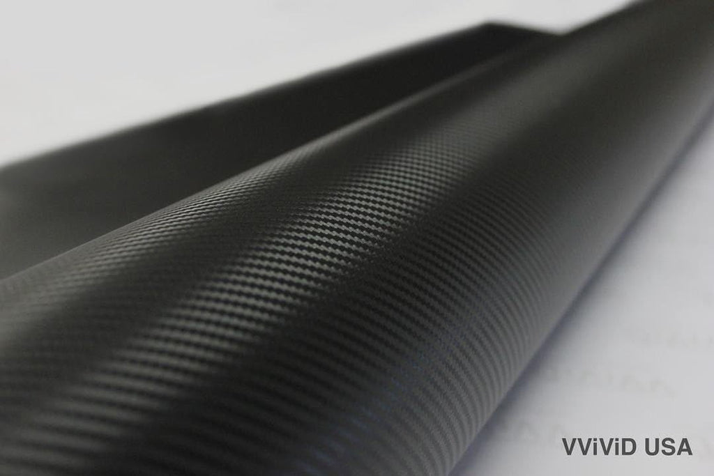 Vvivid XPO Black Carbon Fiber 5Ft X 1Ft 8Yr Car Wrap Vinyl Roll with Air Release