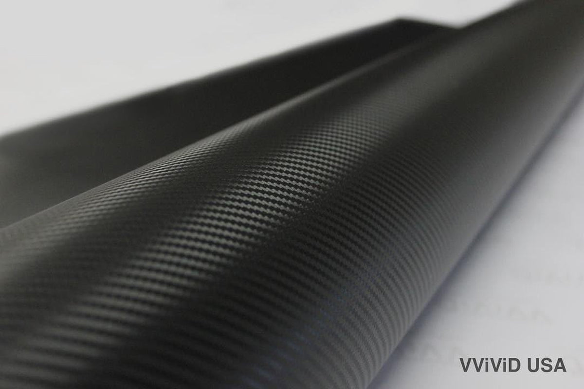 Vvivid XPO Black Carbon Fiber 5Ft X 1Ft 8Yr Car Wrap Vinyl Roll with Air Release