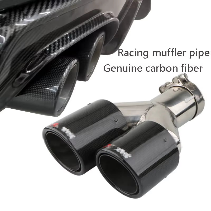 Universal Stainless Ak Exhaust Tip Car Import Double Rear Exhaust Tailpipe Muffler Exhaust Carbon Fiber Silencer Exhaust Car