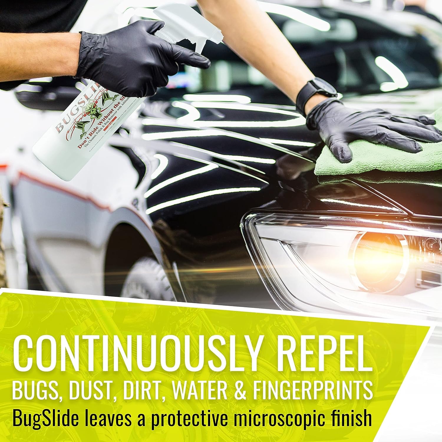 16 Oz Shop Kit Cleaner and Polisher with Microfiber Towel, Tree Sap Remover, Waterless Detailer for Removing Bugs without Scratching, Shining and Degreasing All Surfaces