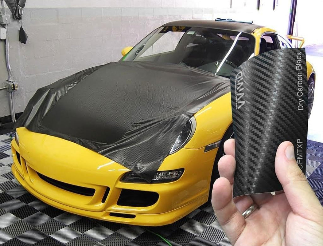 Vvivid XPO Black Carbon Fiber 5Ft X 1Ft 8Yr Car Wrap Vinyl Roll with Air Release