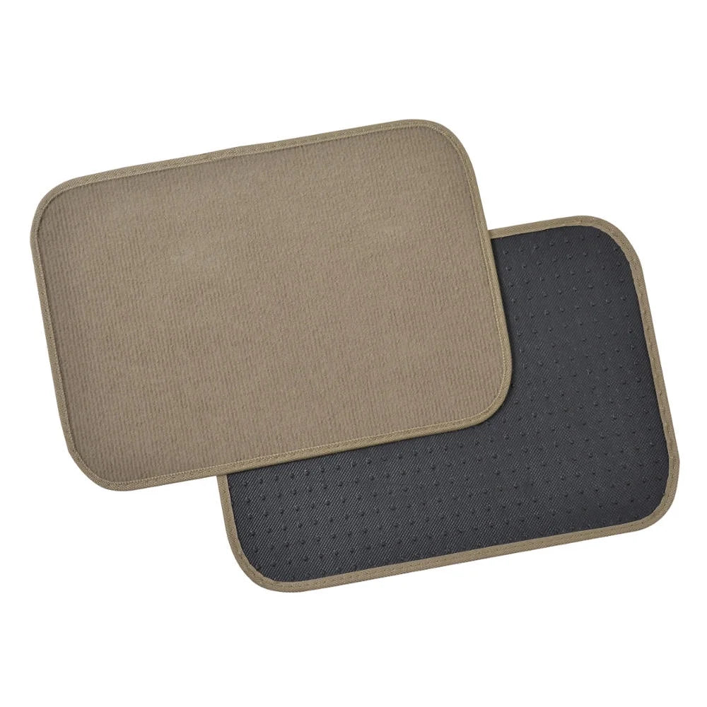 Classic Carpet Floor Mats for Car & Auto - Universal Fit -Front & Rear with Heelpad (Medium Beige) (MT-100-CPTSERIES)
