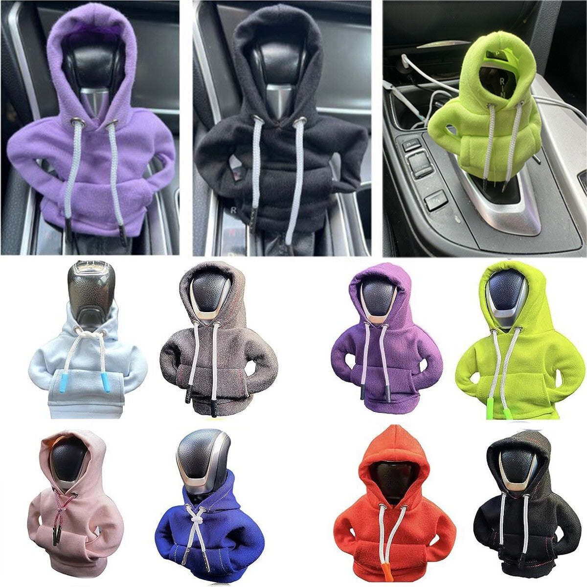 Car Gear Shift Cover Mini Hoodie Gear Shift Cover for Car Shifter Interior Trim