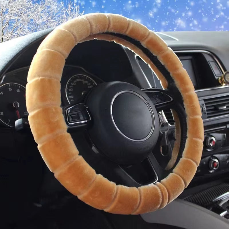 Furry Car Steering Wheel Cover,Soft Winter Warm Plush Car Steering Wheel Cover Universal Steering Wheel Cover
