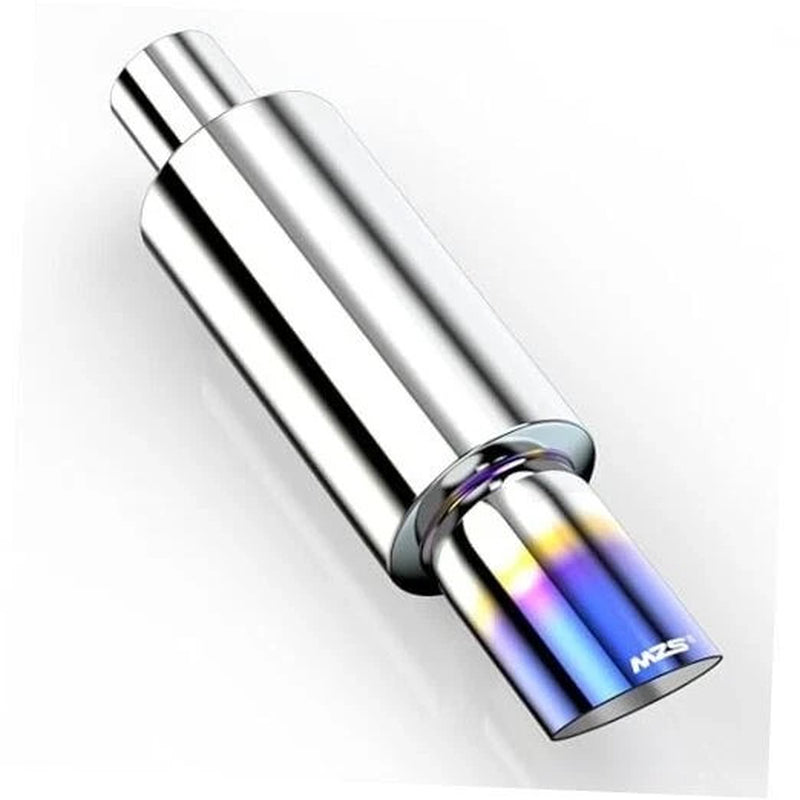 Exhaust Muffler, Straight through Stainless Steel 2 Intlet 3 Outlet Burnt