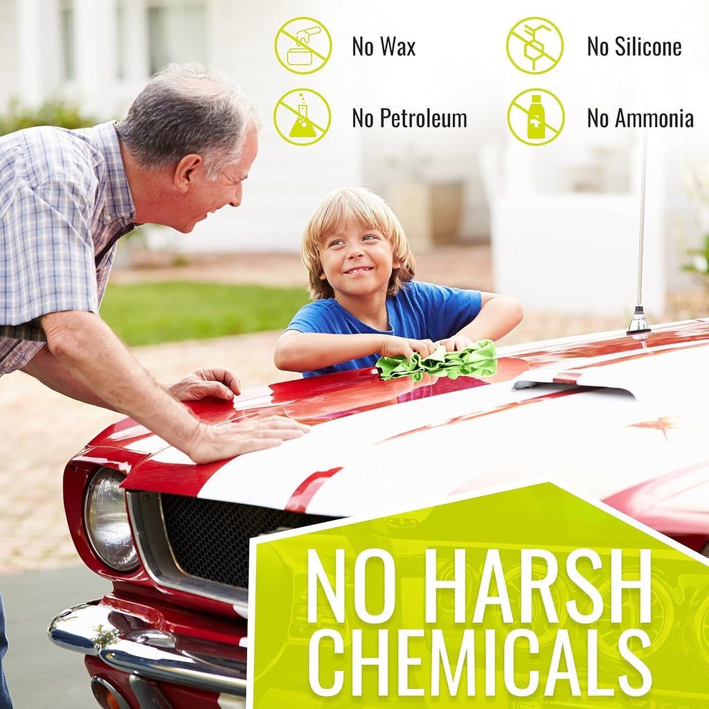 16 Oz Shop Kit Cleaner and Polisher with Microfiber Towel, Tree Sap Remover, Waterless Detailer for Removing Bugs without Scratching, Shining and Degreasing All Surfaces