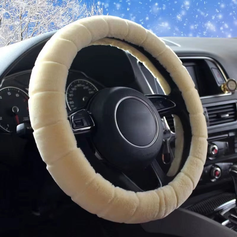 Furry Car Steering Wheel Cover,Soft Winter Warm Plush Car Steering Wheel Cover Universal Steering Wheel Cover