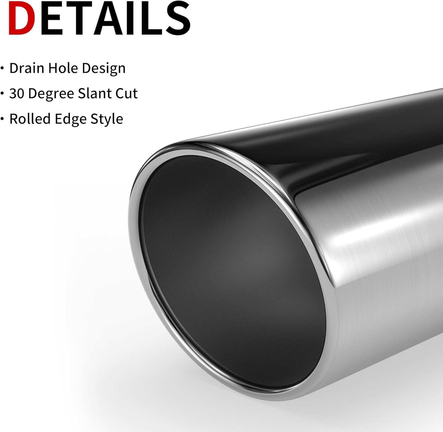 3 to 6 Inch Exhaust Tip, 3" Inlet 6” Outlet 15” Overall Length Stainless Steel E