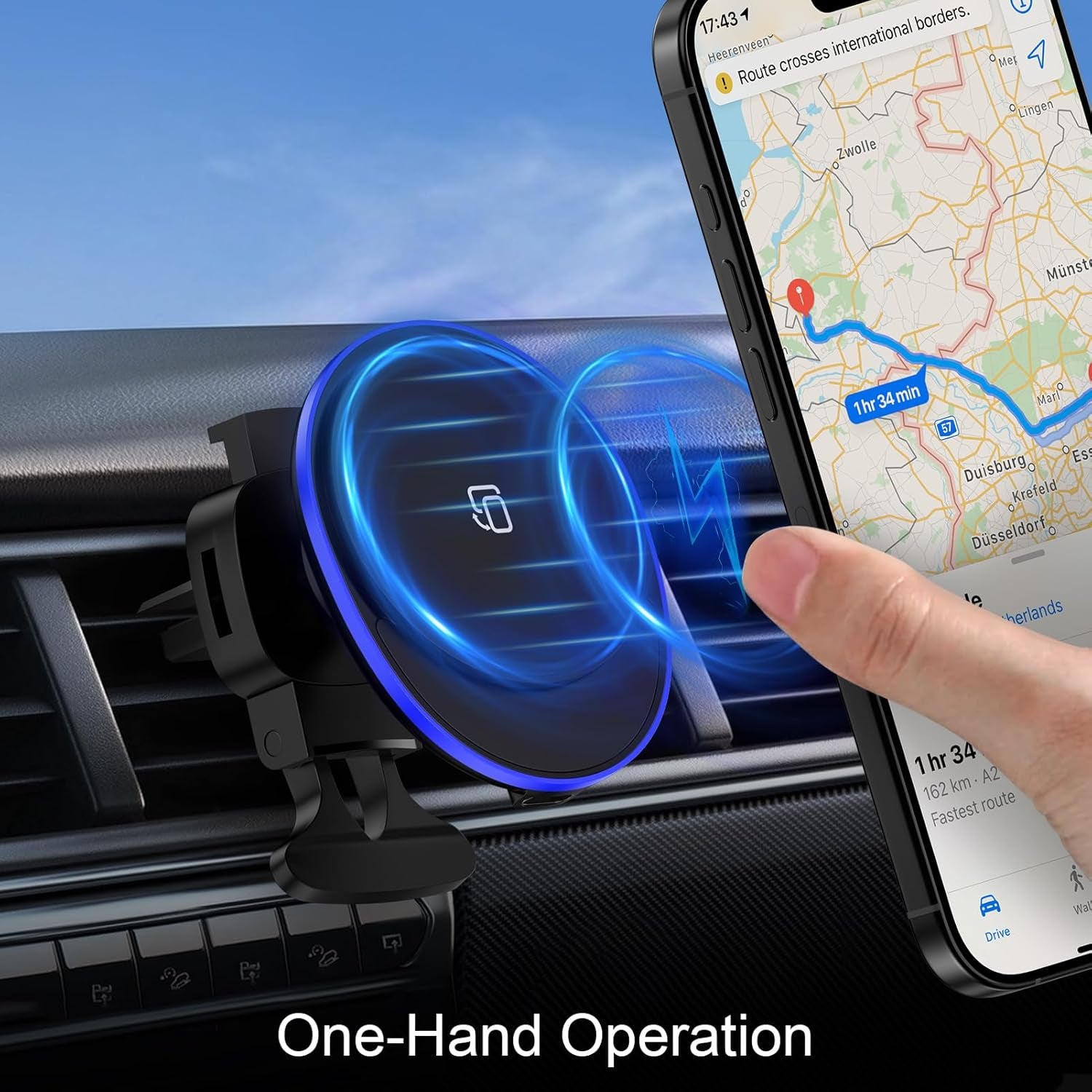 Wireless Mag Safe Car Mount Charger for Samsung Galaxy S25 Ultra S24 FE S23 P...