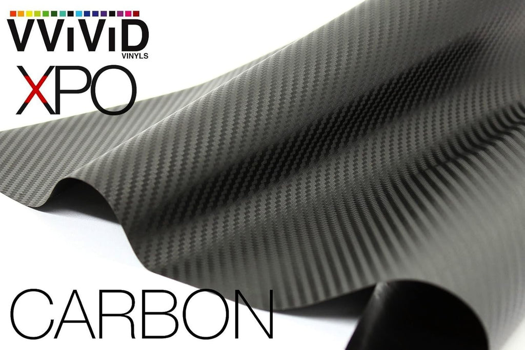 Vvivid XPO Black Carbon Fiber 5Ft X 1Ft 8Yr Car Wrap Vinyl Roll with Air Release