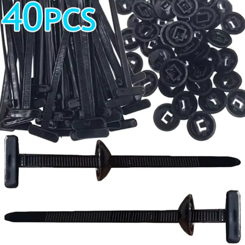 Universal Nylon Cable Tie Buckle Auto Fastener Screw Replacement Clip Car Fender Trunk Engine Guard Panel Wire Management Secure