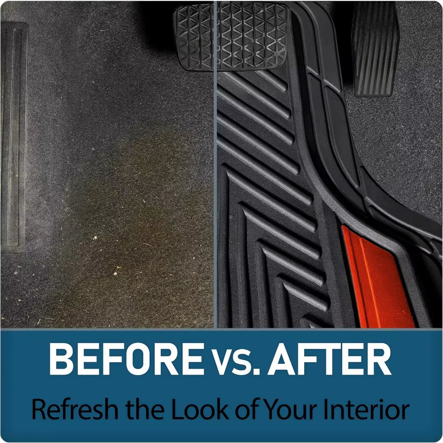 4Piece Anodized Sport Floor Mats Allweather Mats for Cars Trucks Suvs Black Red