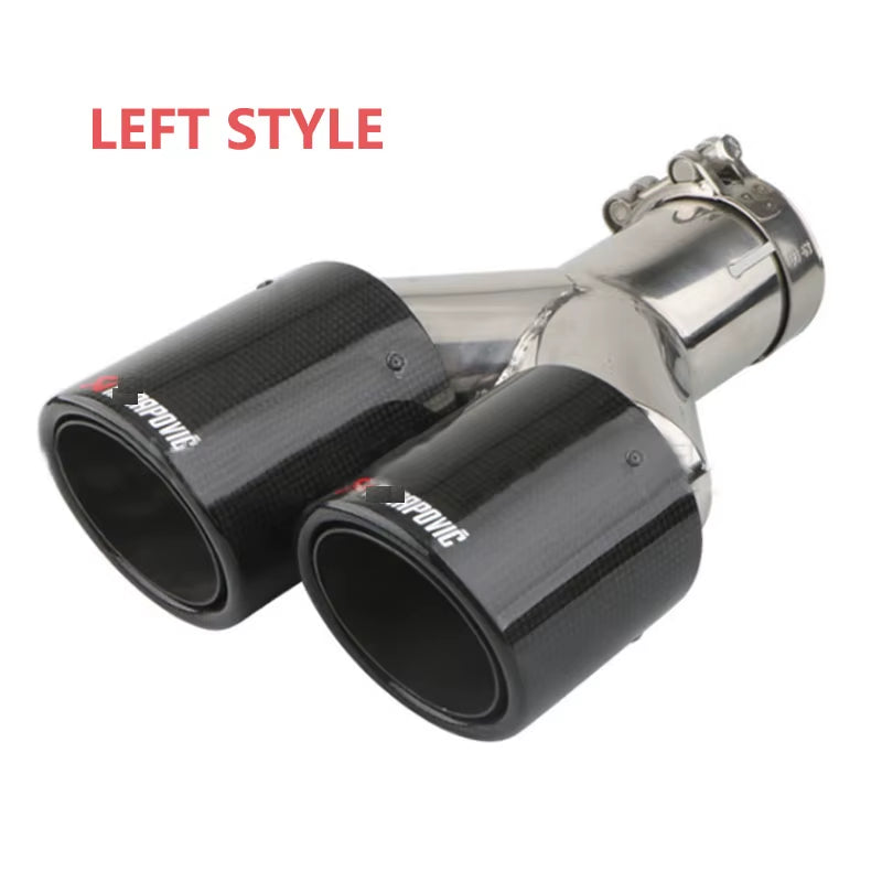Universal Stainless Ak Exhaust Tip Car Import Double Rear Exhaust Tailpipe Muffler Exhaust Carbon Fiber Silencer Exhaust Car