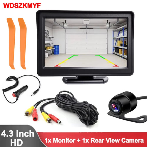 4.3Inch Car Reverse Monitor LCD Mini Rear View Backup Camera Car Monitor System Camera for Vehicle Reversing Parking Systems