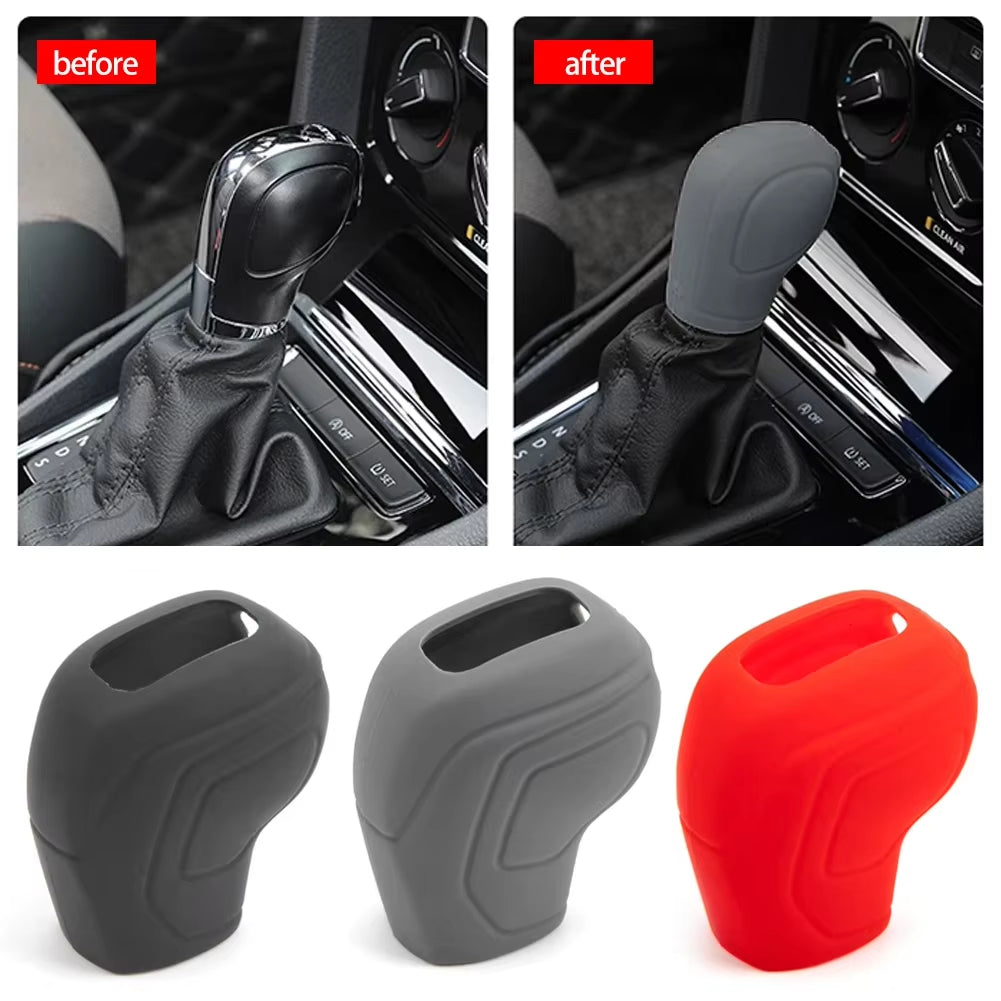 Car Silicone Gear Shift Knob Cover Gear Shift Non Slip Automobiles Gear Shift for Volkswagen POLO Jetta T-CROSS Passat Accessory