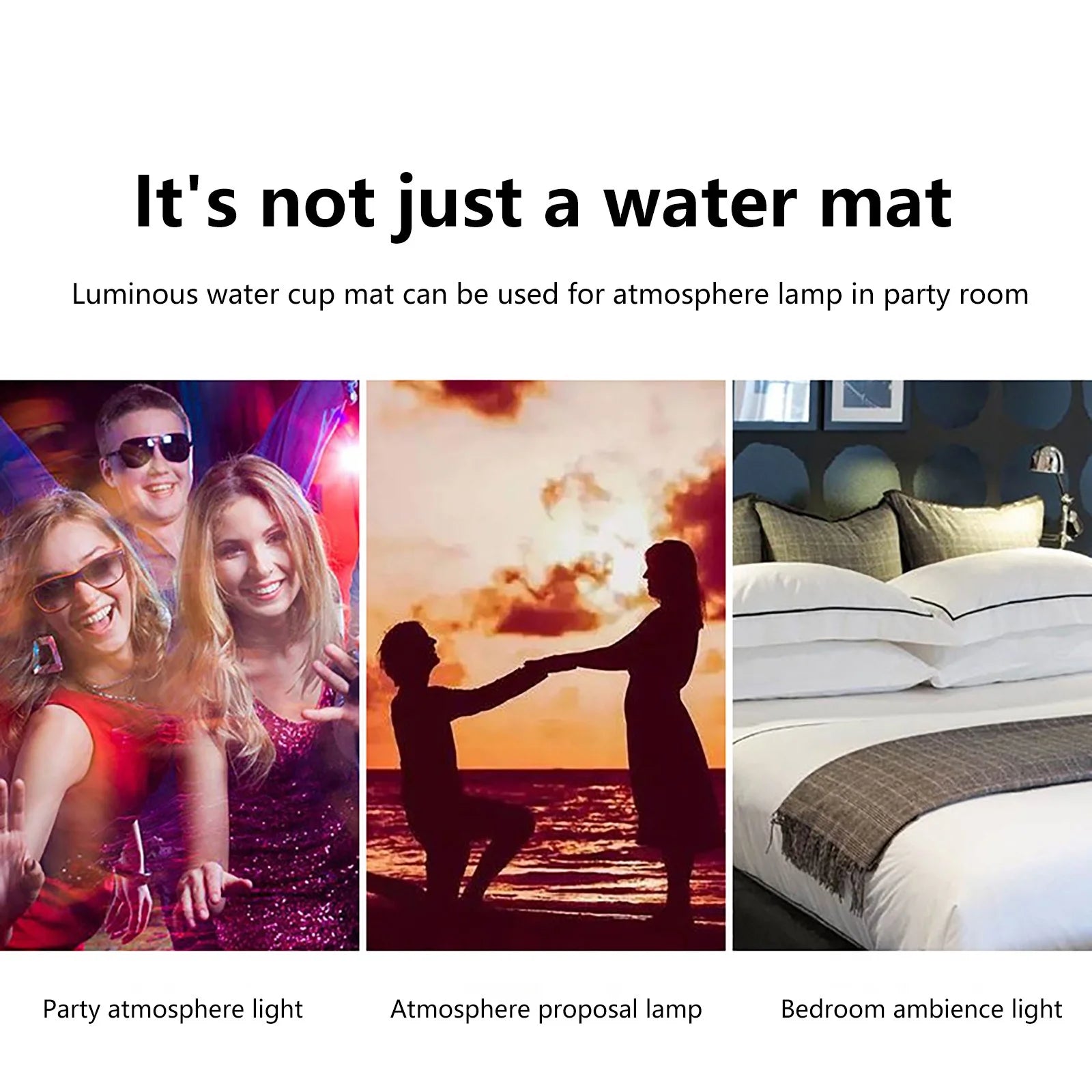 LED Car Cup Holder Lights, 7 Colors Changing USB Charging Mat Waterproof Cup Pad, LED Interior Atmosphere Lamp Decoration Light inside Car Lighting Accessories