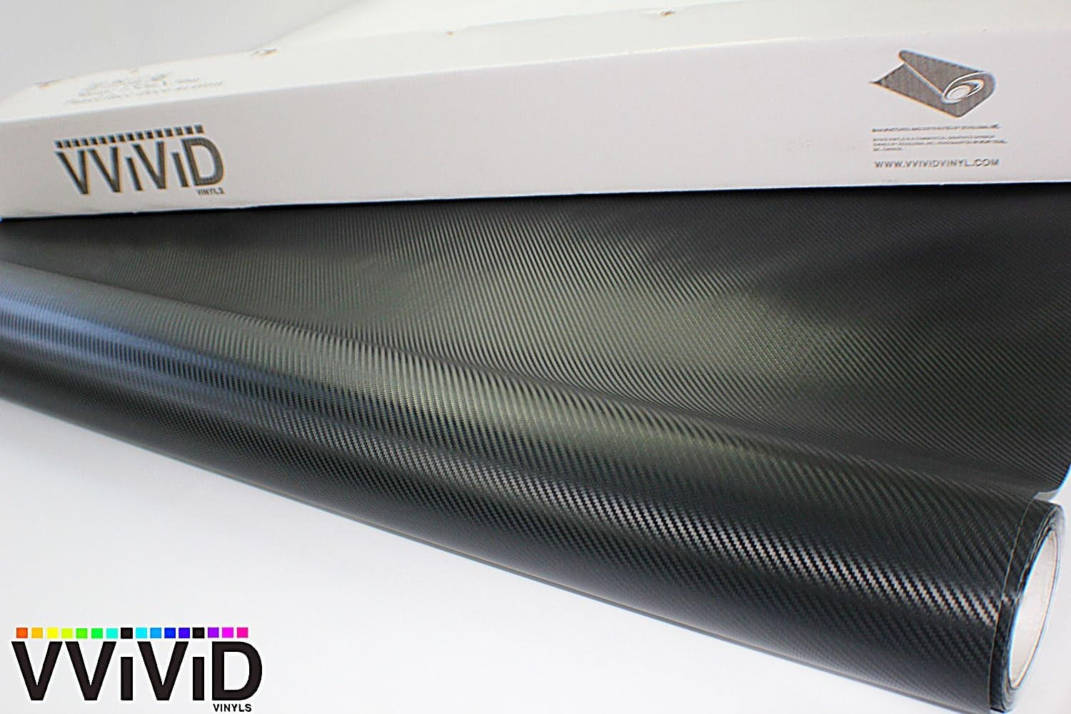 Vvivid XPO Black Carbon Fiber 5Ft X 1Ft 8Yr Car Wrap Vinyl Roll with Air Release