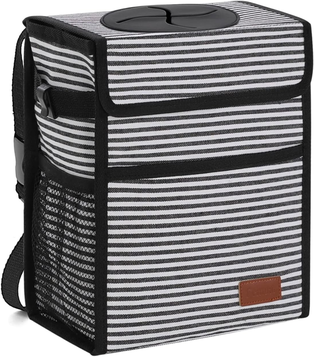 Car Trash Can Leak Proof Car Trash Bag Waterproof Car Garbage Can with Lid for SUV Front Seat Multipurpose Car Hanging for Headrest Collapsible and Portable with Storage Mesh Pocket, Grey