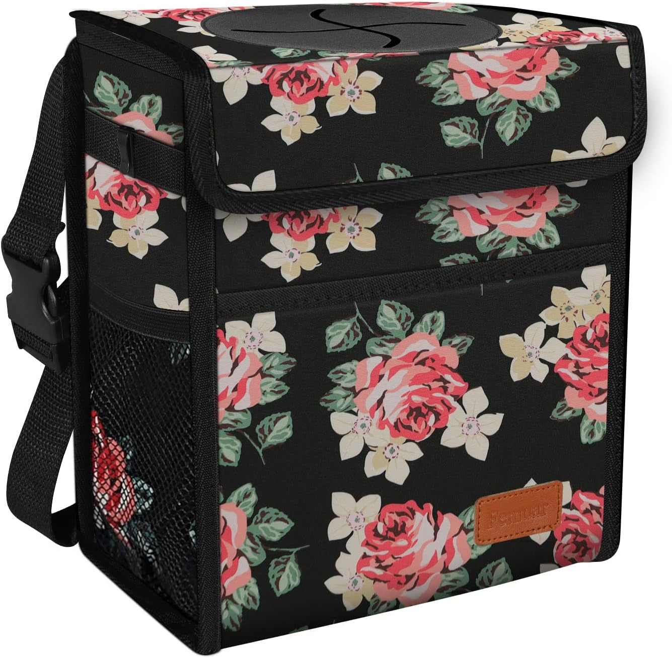 Car Trash Can Leak Proof Car Trash Bag Waterproof Car Garbage Can with Lid for SUV Front Seat Multipurpose Car Hanging for Headrest Collapsible and Portable with Storage Mesh Pocket, Grey