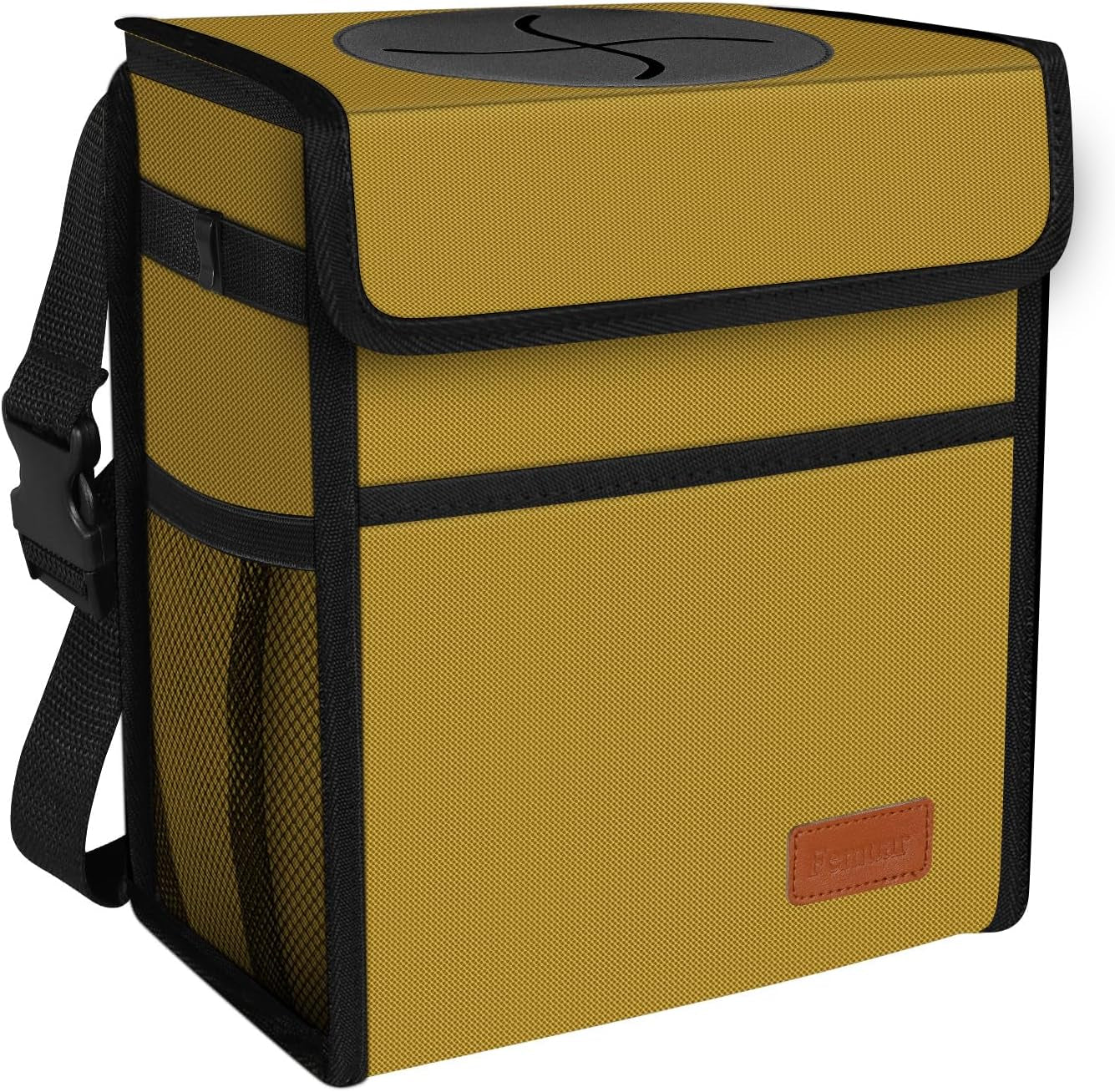 Car Trash Can Leak Proof Car Trash Bag Waterproof Car Garbage Can with Lid for SUV Front Seat Multipurpose Car Hanging for Headrest Collapsible and Portable with Storage Mesh Pocket, Grey