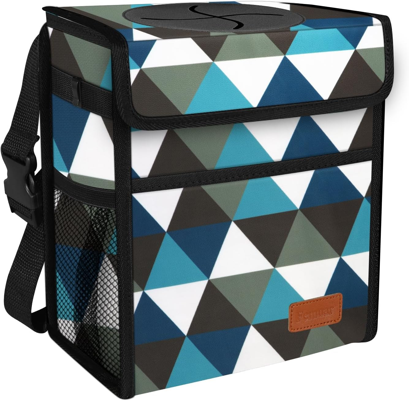 Car Trash Can Leak Proof Car Trash Bag Waterproof Car Garbage Can with Lid for SUV Front Seat Multipurpose Car Hanging for Headrest Collapsible and Portable with Storage Mesh Pocket, Grey