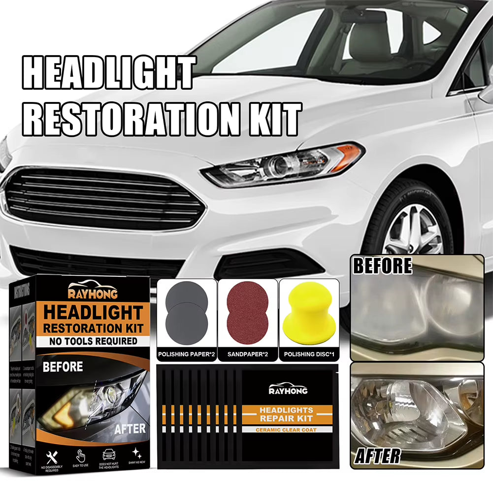 Car Headlight Restoration Set Ceramic Headlight Restoration Kit Headlight Cleaner Restorer Kit for Car Taillight Headlight