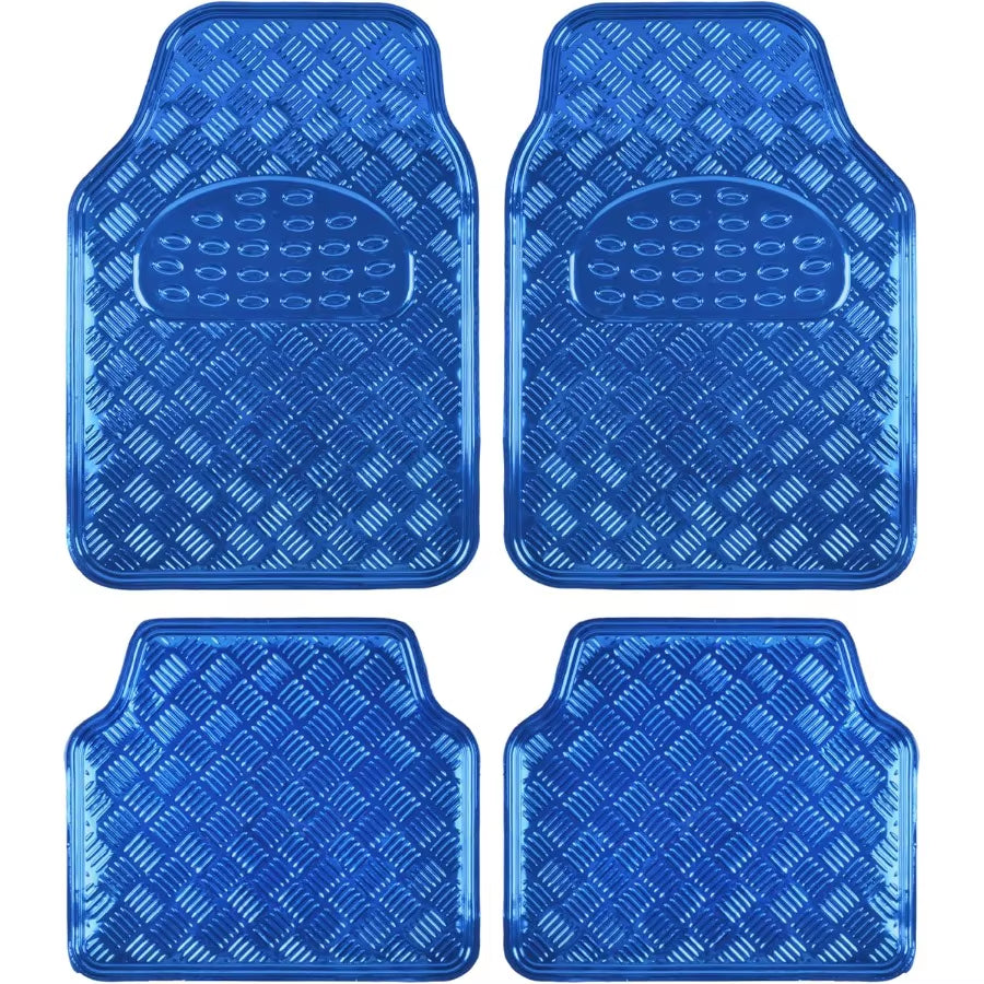 Metallic Chrome Car Floor Mats Allweather Universal Fit Automotive Floor Mats for Cars Suvs Floor Mats for Trucks Car Mats Full