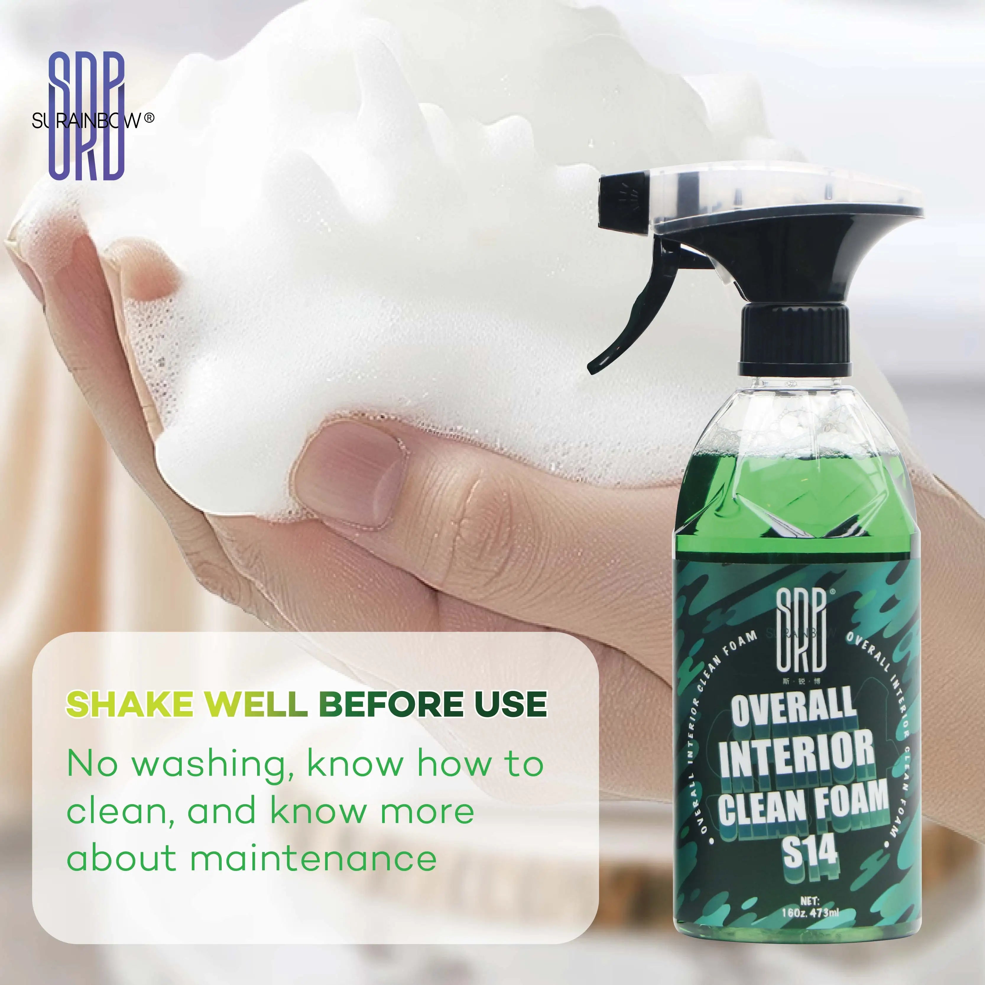 Car Care All-In-One Interior Cleaner, Multi-Purpose Car Interior Cleaner for Seats, Dashboard,Specially Formulated Leather Spray