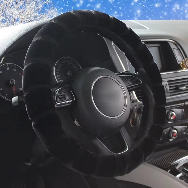 Furry Car Steering Wheel Cover,Soft Winter Warm Plush Car Steering Wheel Cover Universal Steering Wheel Cover