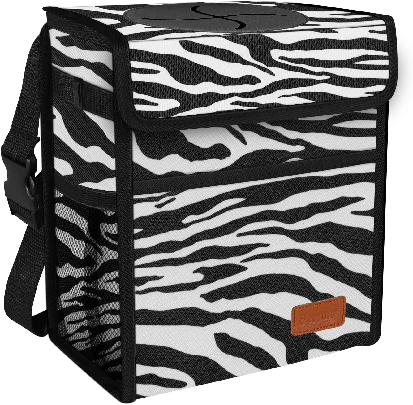 Car Trash Can Leak Proof Car Trash Bag Waterproof Car Garbage Can with Lid for SUV Front Seat Multipurpose Car Hanging for Headrest Collapsible and Portable with Storage Mesh Pocket, Grey