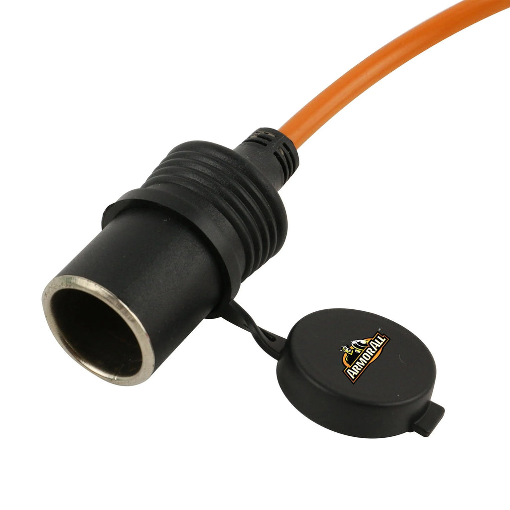 10Ft Orange 12V DC Port Power Extension Cable, Useable with Tire Inflators, Vacuums, Fans