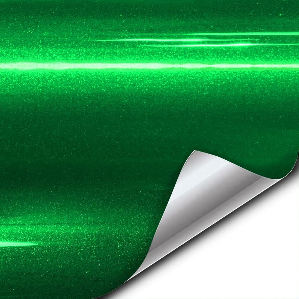 Vvivid XPO Gloss Liquid Metal Green Vinyl Car Wrap Film (1Ft X 5Ft)