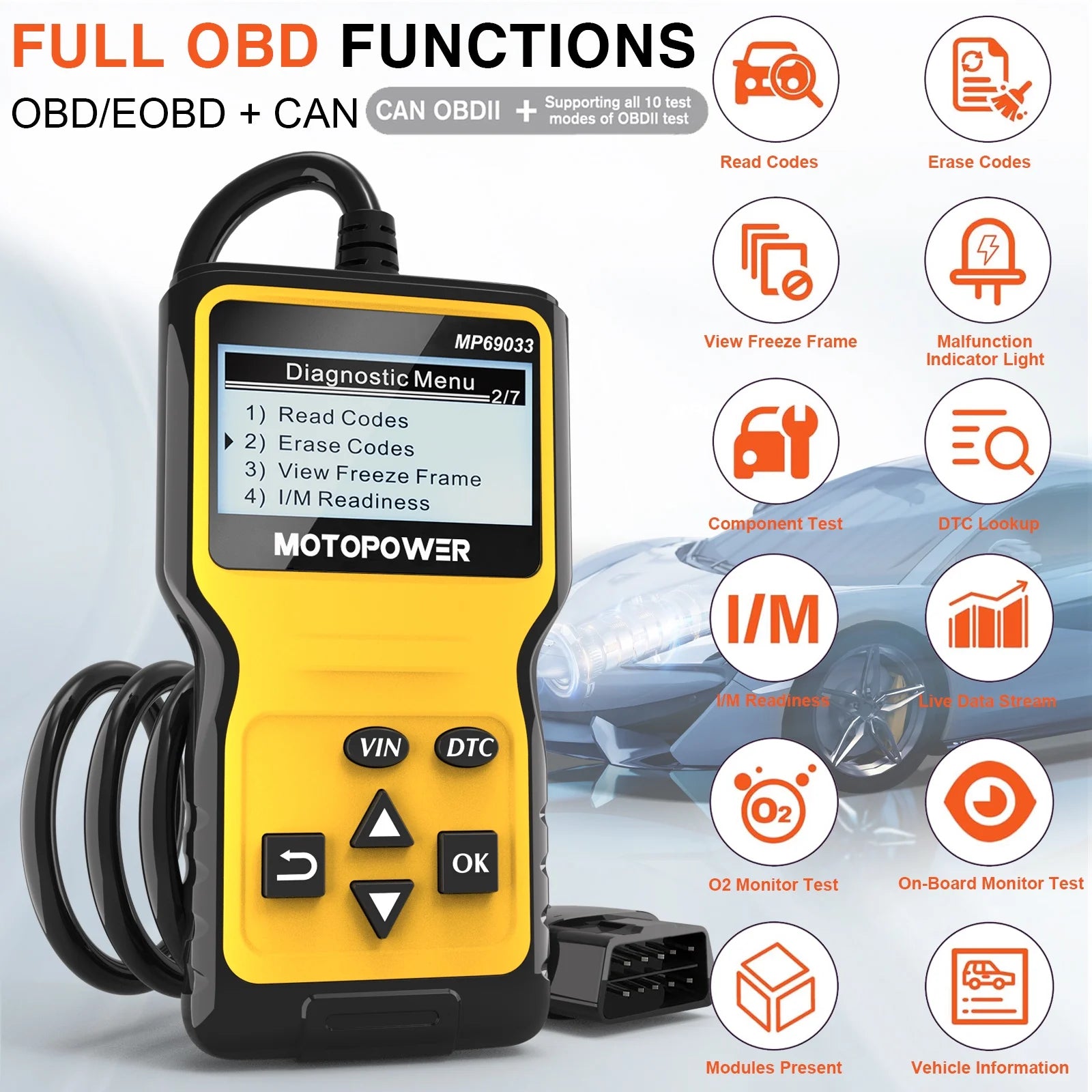 Car OBD2 Code Reader OBD2 Scanner Engine Fault Code Reader Car Diagnostic Scan Tool