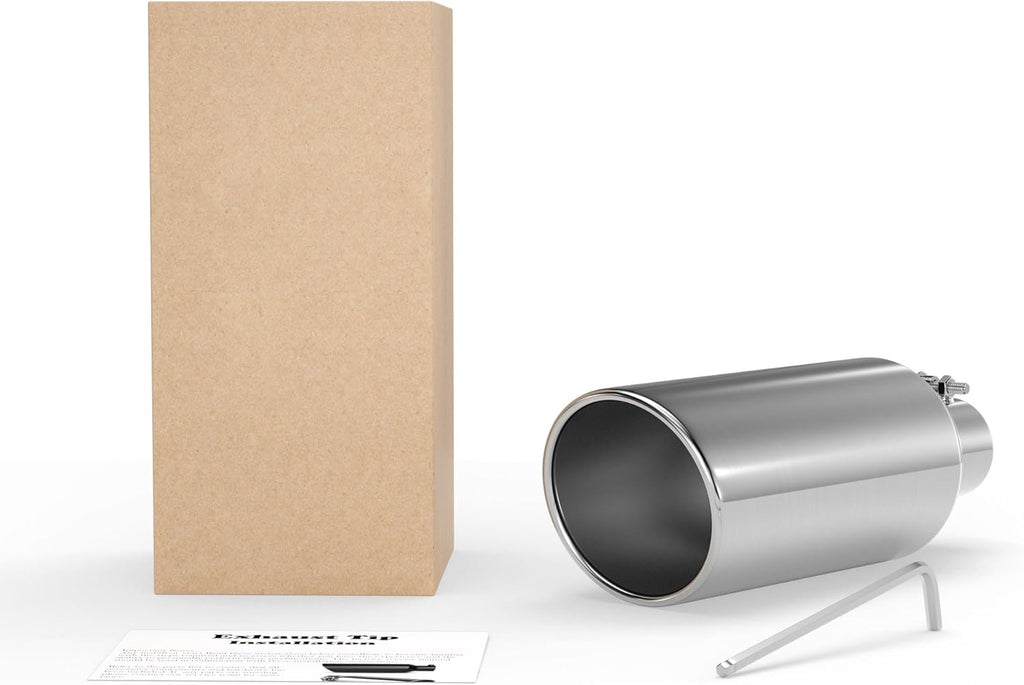 3 to 6 Inch Exhaust Tip, 3" Inlet 6” Outlet 15” Overall Length Stainless Steel E