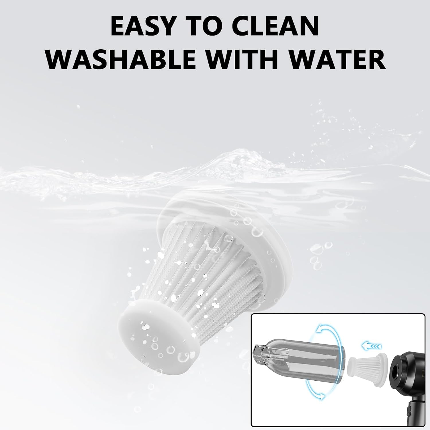 Handheld Vacuum,Car Vacuum Cleaner,4-In-1 20000PA High Power Portable Rechargeable Vacuum Cleaner with Brushless Motor, Small Handheld Vacuum & Air Blower & Pump-Black