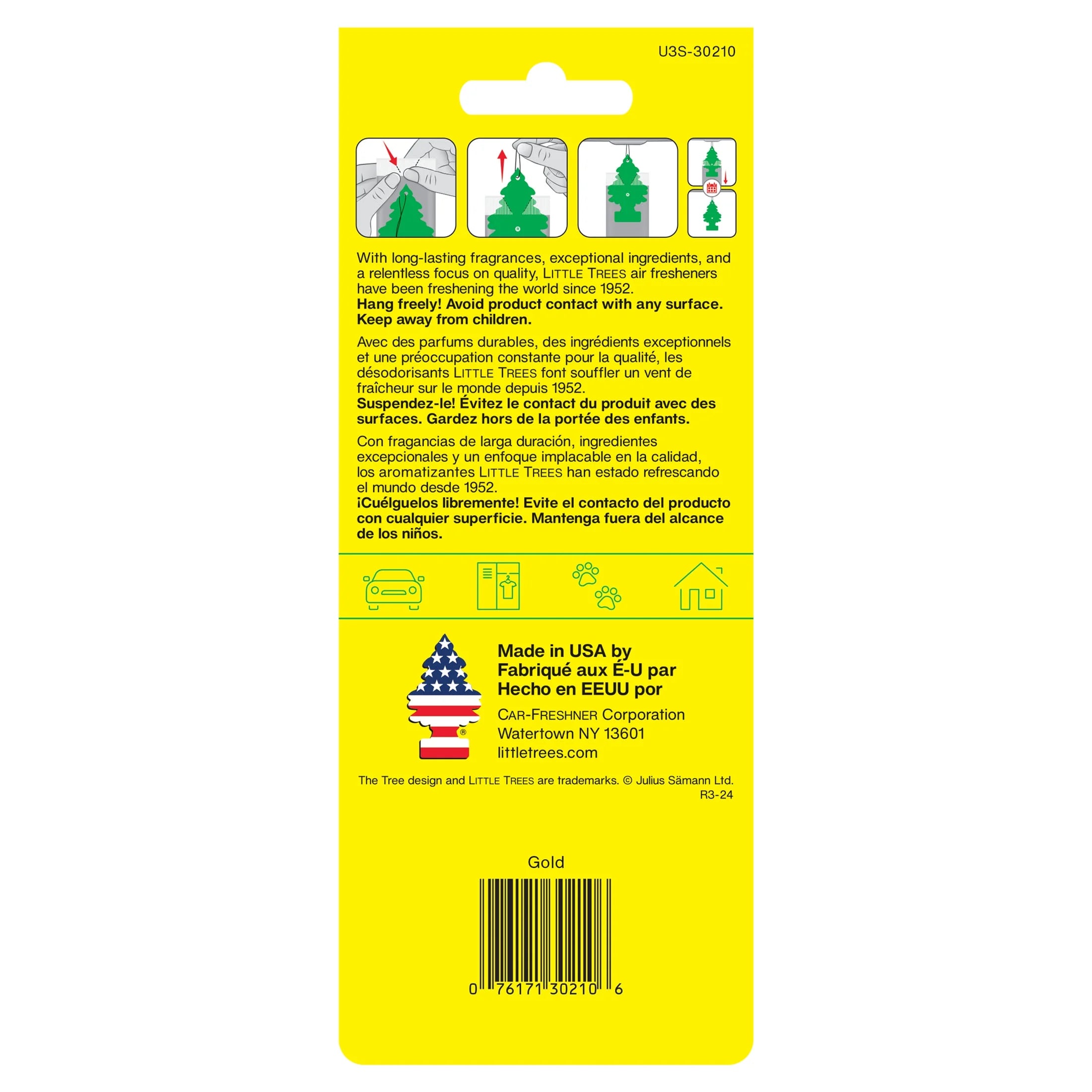 Air Freshener Gold Fragrance 3-Pack