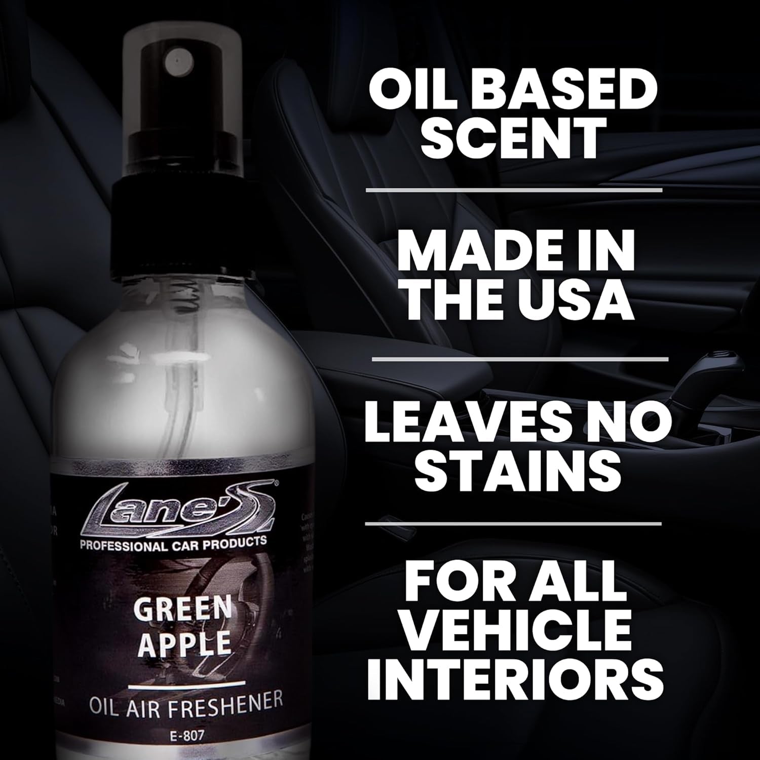 Car Products Green Apple Car Scent Air Freshener, Aromatic Fresh Scents, Safe & Easy to Use Scent Spray, Oil-Based Fresheners, Long-Lasting Automotive Fresheners