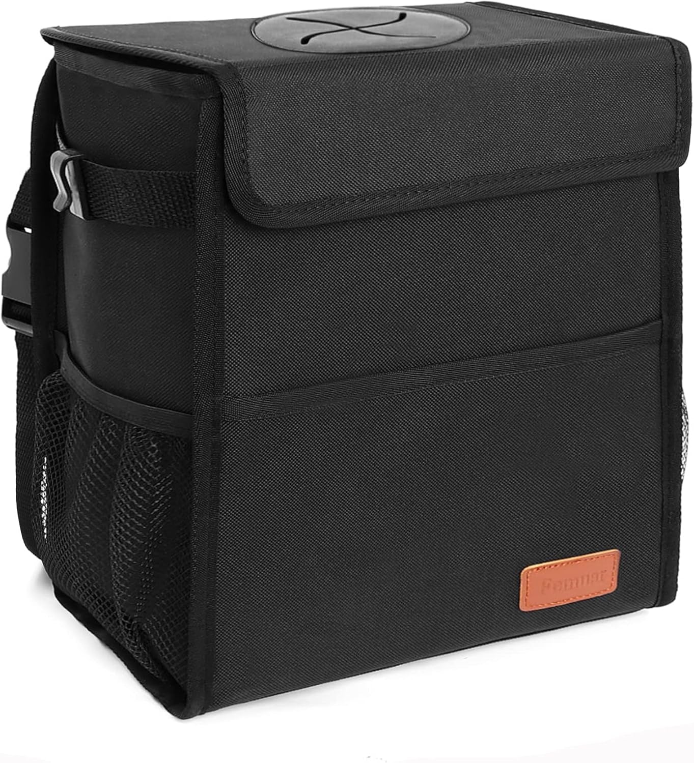 Car Trash Can Leak Proof Car Trash Bag Waterproof Car Garbage Can with Lid for SUV Front Seat Multipurpose Car Hanging for Headrest Collapsible and Portable with Storage Mesh Pocket, Grey