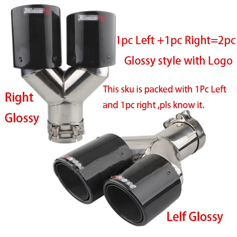 Universal Stainless Ak Exhaust Tip Car Import Double Rear Exhaust Tailpipe Muffler Exhaust Carbon Fiber Silencer Exhaust Car